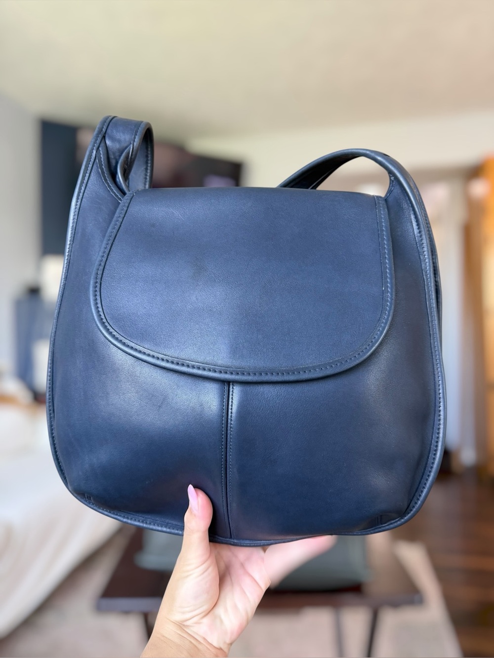 Vintage Coach Ergo Flap 9029 Blue 1997 | Rare Collector Leather Bag